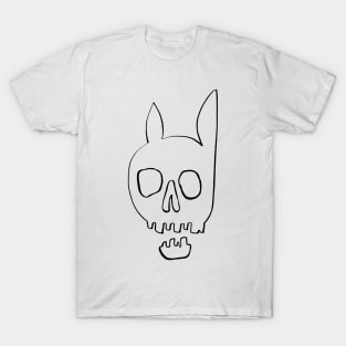 Hand-drawn black skull with ears T-Shirt